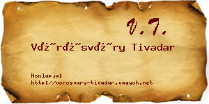Vörösváry Tivadar névjegykártya