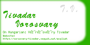 tivadar vorosvary business card